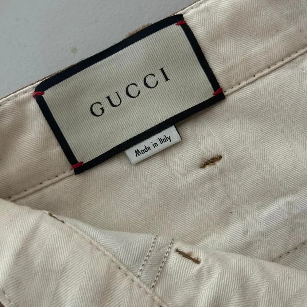 Gucci Men's Tan and Brown Trousers